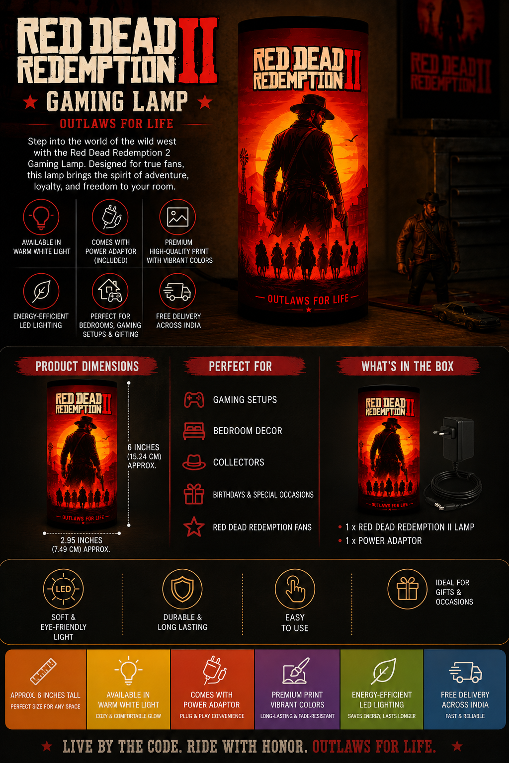 Red Dead Redemption 2 Themed Lamp