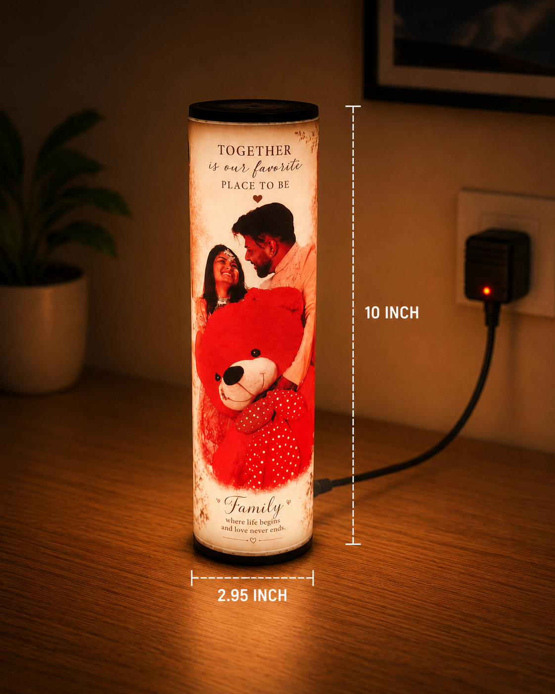 Love &amp; Memories Personalized LED Photo Lamp