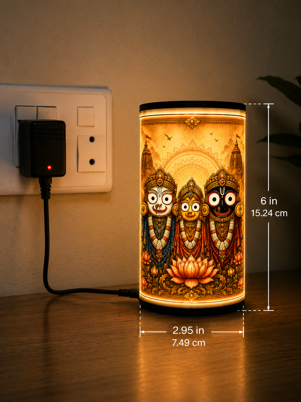 Shri Jagannath Devotional Cylinder LED Lamp | Warm White