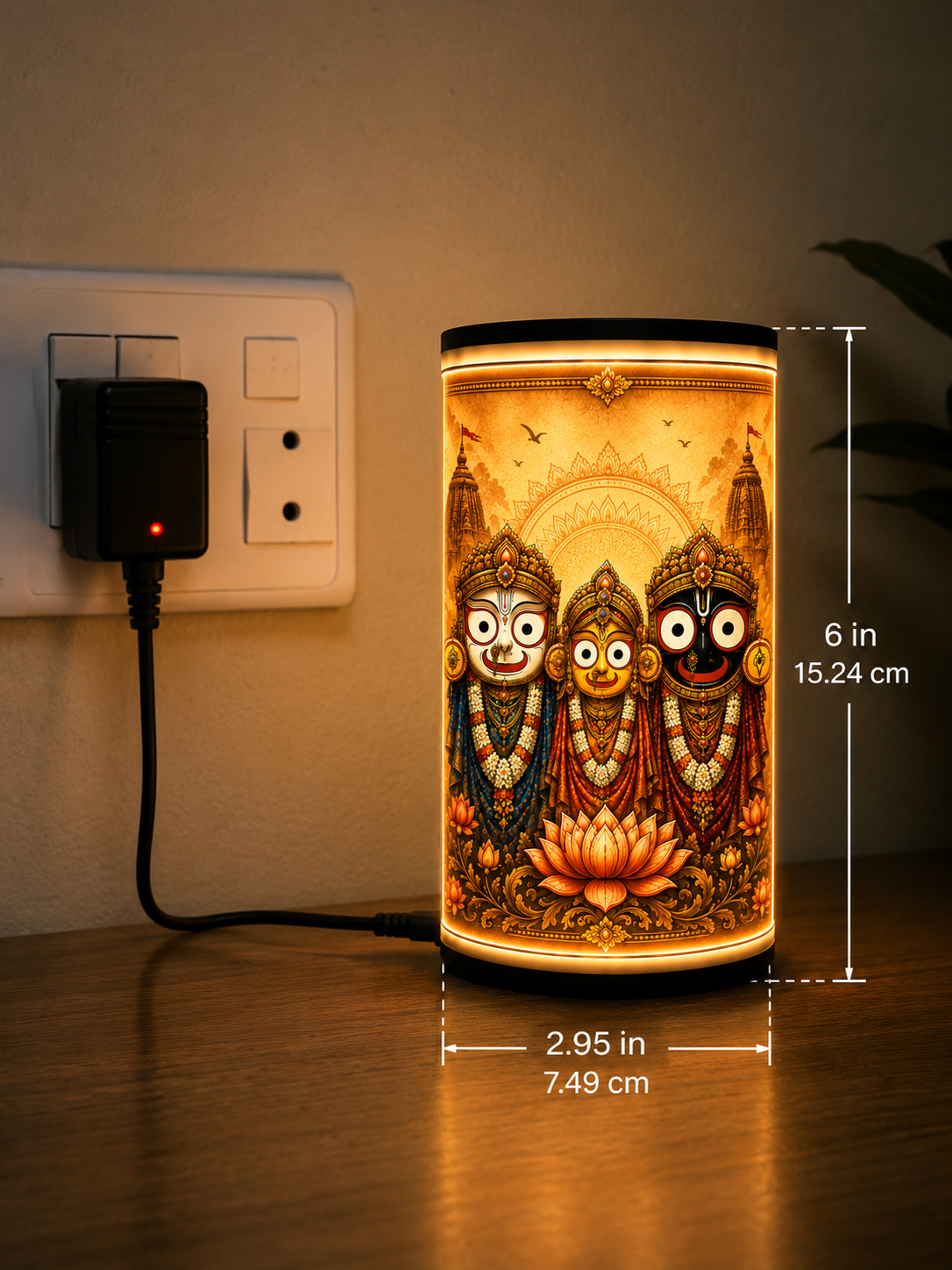 Shri Jagannath Devotional Cylinder LED Lamp | Warm White