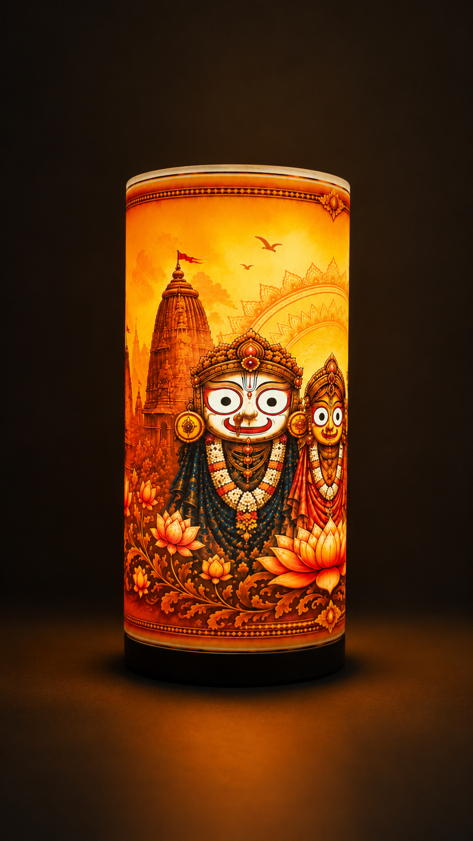 Shri Jagannath Devotional Cylinder LED Lamp | Warm White