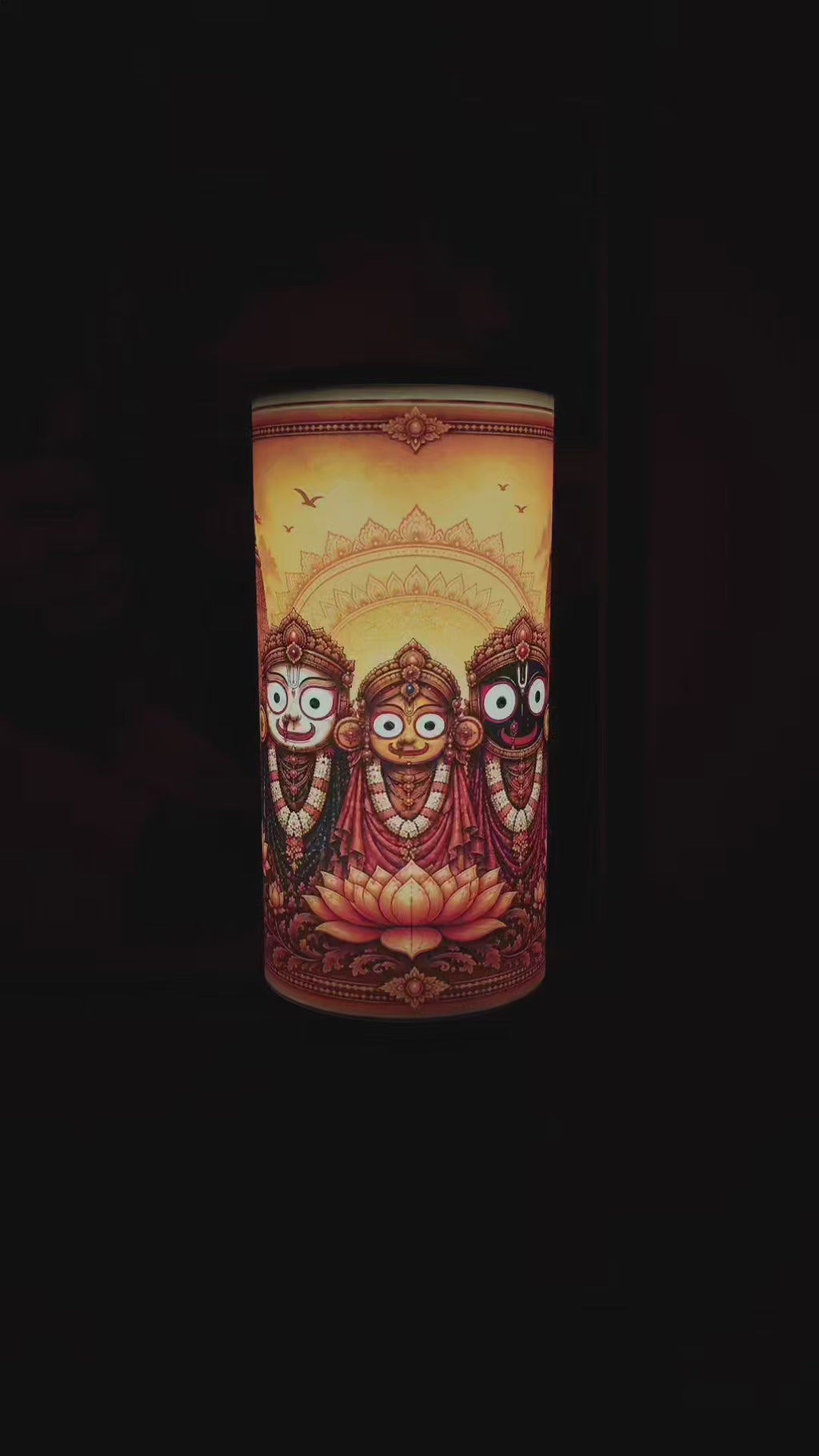 Shri Jagannath Devotional Cylinder LED Lamp | Warm White