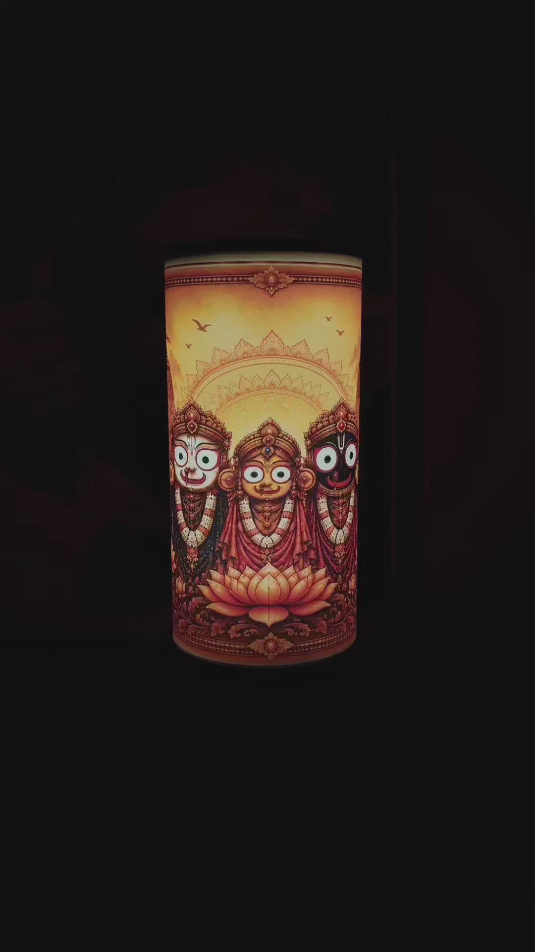 Shri Jagannath Devotional Cylinder LED Lamp | Warm White